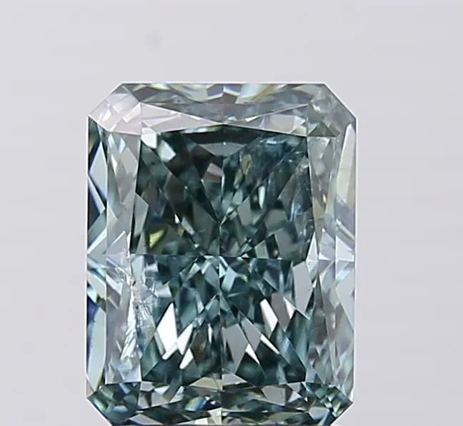 2.10ct Radiant Lab Grown Diamond (Colour Fancy Vivid Blueish Green, Clarity SI2, IGI Certified)