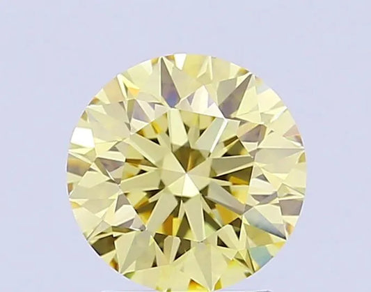 2.10ct Round Lab Grown Diamond (Colour Fancy Intense Yellow, Clarity VS1, Cut EX, IGI Certified)