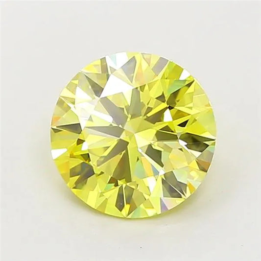 2.10ct Round Lab Grown Diamond (Colour Fancy Intense Yellow, Clarity VVS2, Cut ID, IGI Certified)