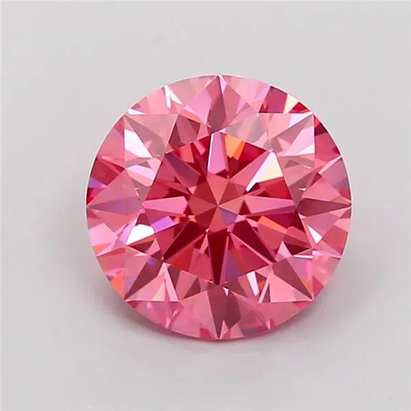 2.10ct Round Lab Grown Diamond (Colour Fancy Vivid Pink, Clarity VVS2, Cut ID, IGI Certified)