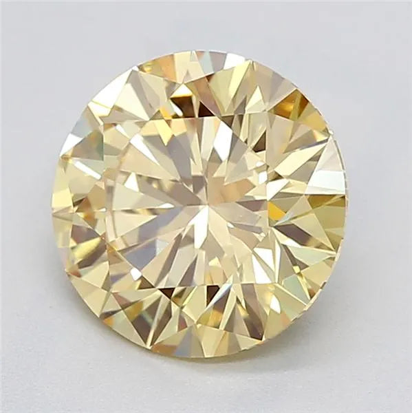2.10ct Round Lab Grown Diamond (Colour Fancy Yellow, Clarity VVS2, Cut ID, IGI Certified)
