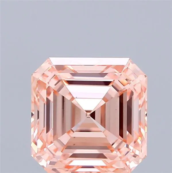 2.10ct Square emerald Lab Grown Diamond (Colour Fancy Intense Orange Pink, Clarity VS1, IGI Certified)