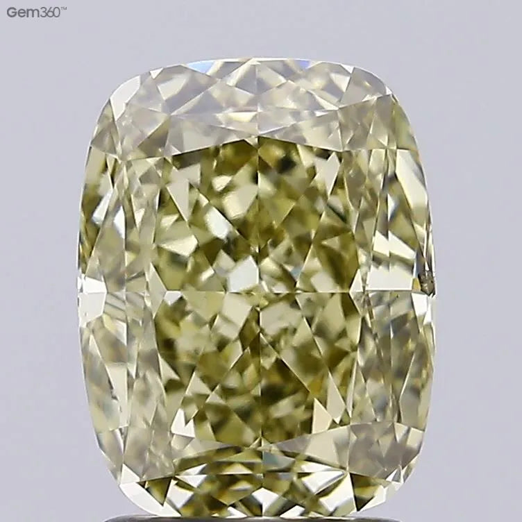 2.11ct Cushion brilliant Lab Grown Diamond (Colour Fancy Gray Yellow, Clarity VS1, IGI Certified)