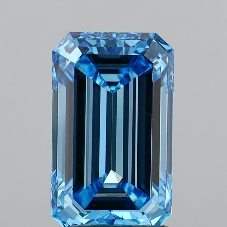2.11ct Emerald Lab Grown Diamond (Colour Fancy Vivid Blue, Clarity VVS1, IGI Certified)
