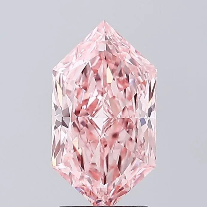 2.11ct Hexagonal Lab Grown Diamond (Colour Fancy Vivid Pink, Clarity VVS2, IGI Certified)
