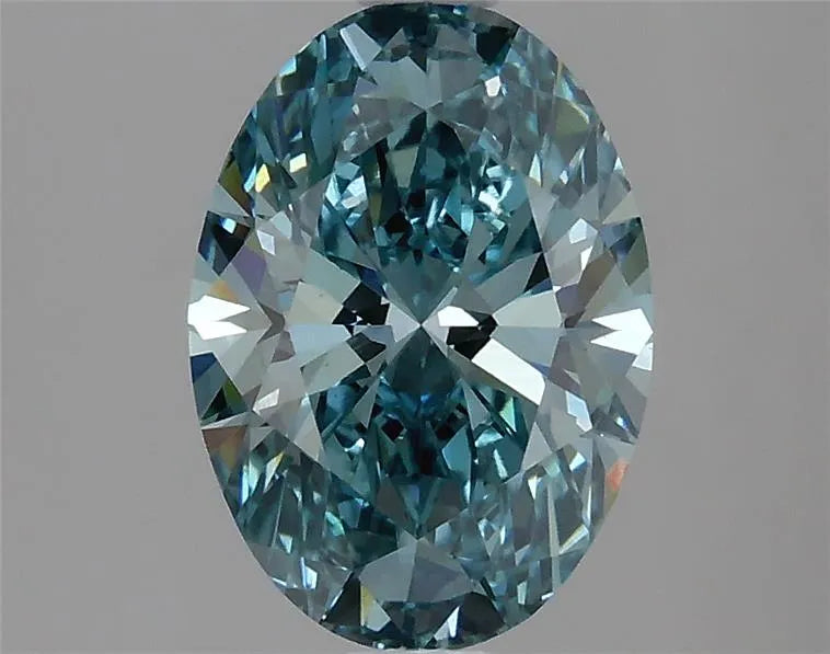 2.11ct Oval Lab Grown Diamond (Colour Fancy Vivid Blue, Clarity VS1, IGI Certified)