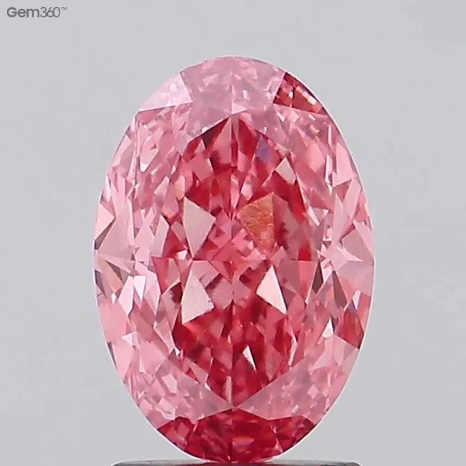 2.11ct Oval Lab Grown Diamond (Colour Fancy Vivid Pink, Clarity VVS2, IGI Certified)