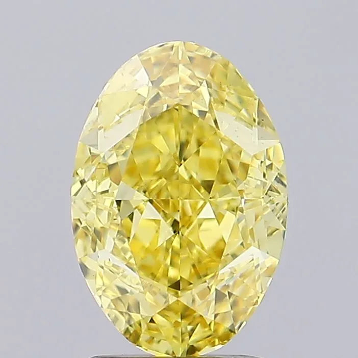 2.11ct Oval Lab Grown Diamond (Colour Fancy Vivid Yellow, Clarity VS1, IGI Certified)