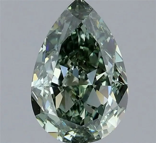 2.11ct Pear Lab Grown Diamond (Colour Fancy Vivid Green, Clarity VS1, IGI Certified)
