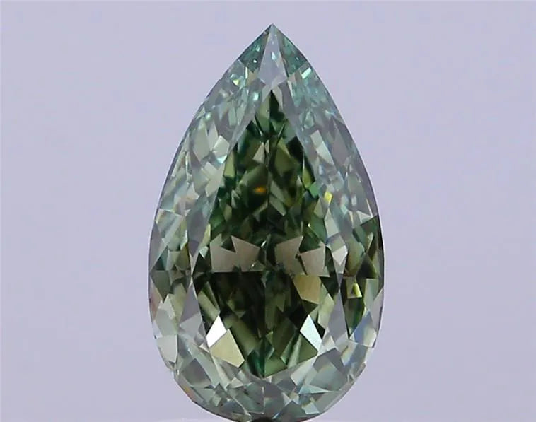 2.11ct Pear Lab Grown Diamond (Colour Fancy Vivid Green, Clarity VVS2, IGI Certified)