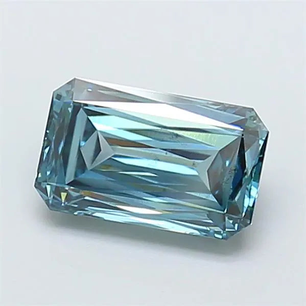 2.11ct Radiant Lab Grown Diamond (Colour Fancy Vivid Green Blue, Clarity VS2, IGI Certified)