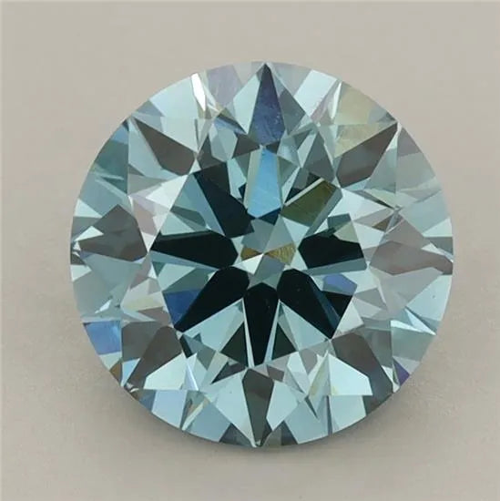 2.11ct Round Lab Grown Diamond (Colour Fancy Vivid Blue, Clarity VS1, Cut EX, IGI Certified)