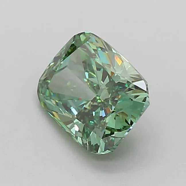 2.12ct Cushion modified Lab Grown Diamond (Colour Fancy Vivid Green, Clarity VS1, IGI Certified)