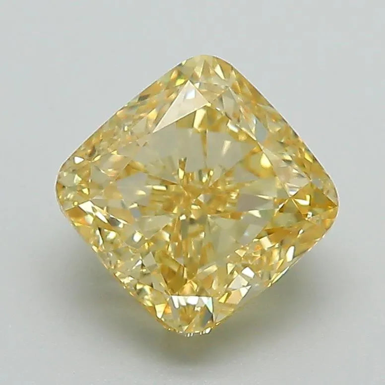 2.12ct Cushion modified Lab Grown Diamond (Colour Fancy Vivid Yellow, Clarity VVS2, IGI Certified)