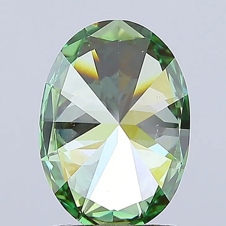 2.12ct Oval Lab Grown Diamond (Colour Fancy Vivid Green, Clarity VS1, IGI Certified)