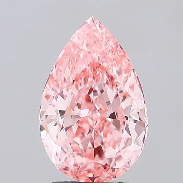 2.12ct Pear Lab Grown Diamond (Colour Fancy Vivid Pink, Clarity VVS2, IGI Certified)
