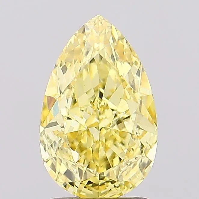 2.12ct Pear Lab Grown Diamond (Colour Fancy Vivid Yellow, Clarity VS1, IGI Certified)