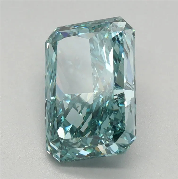 2.12ct Radiant Lab Grown Diamond (Colour Fancy Vivid Blueish Green, Clarity VVS2, IGI Certified)