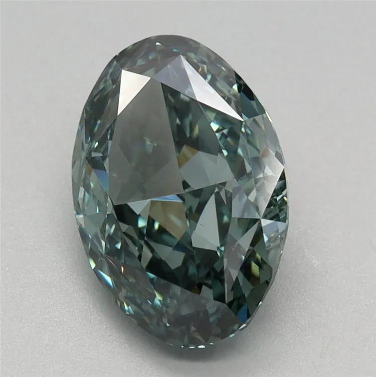 2.13ct Oval Lab Grown Diamond (Colour Fancy Vivid Green, Clarity VS1, IGI Certified)