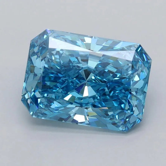 2.13ct Radiant Lab Grown Diamond (Colour Fancy Vivid Blue, Clarity VVS2, IGI Certified)