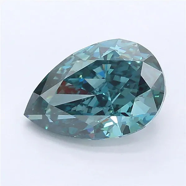 2.15ct Pear Lab Grown Diamond (Colour Fancy Vivid Green Blue, Clarity VS1, IGI Certified)