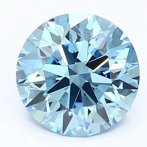 2.15ct Round Lab Grown Diamond (Colour Fancy Vivid Blue, Clarity VS1, Cut ID, IGI Certified)