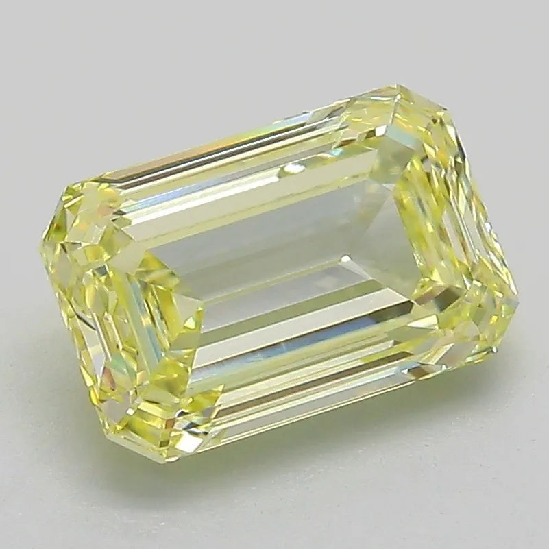 2.16ct Emerald Lab Grown Diamond (Colour Fancy Light Yellow, Clarity VS1, IGI Certified)