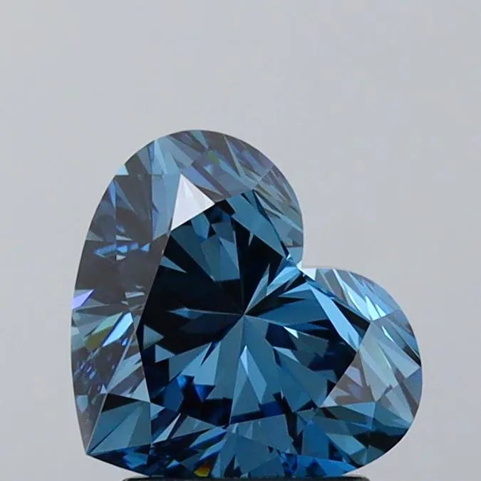 2.16ct Heart Lab Grown Diamond (Colour Fancy Deep Blue, Clarity VVS2, IGI Certified)