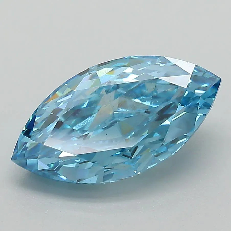 2.16ct Marquise Lab Grown Diamond (Colour Fancy Vivid Blue, Clarity VVS2, IGI Certified)