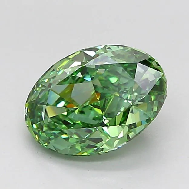 2.16ct Oval Lab Grown Diamond (Colour Fancy Vivid Green, Clarity VVS2, IGI Certified)