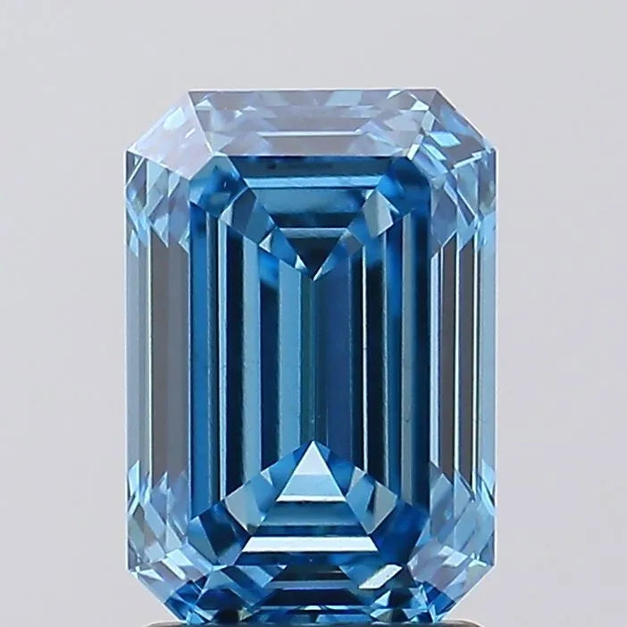 2.17ct Emerald Lab Grown Diamond (Colour Fancy Vivid Blue, Clarity VS1, IGI Certified)