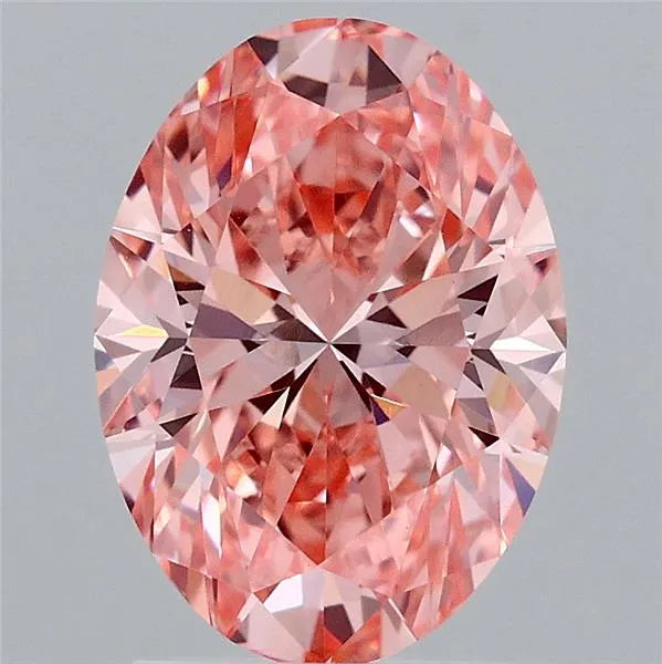 2.17ct Oval Lab Grown Diamond (Colour Fancy Vivid Pink, Clarity VVS2, IGI Certified)