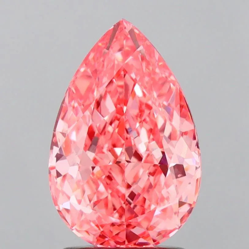 2.17ct Pear Lab Grown Diamond (Colour Fancy Vivid Pink, Clarity VS1, IGI Certified)