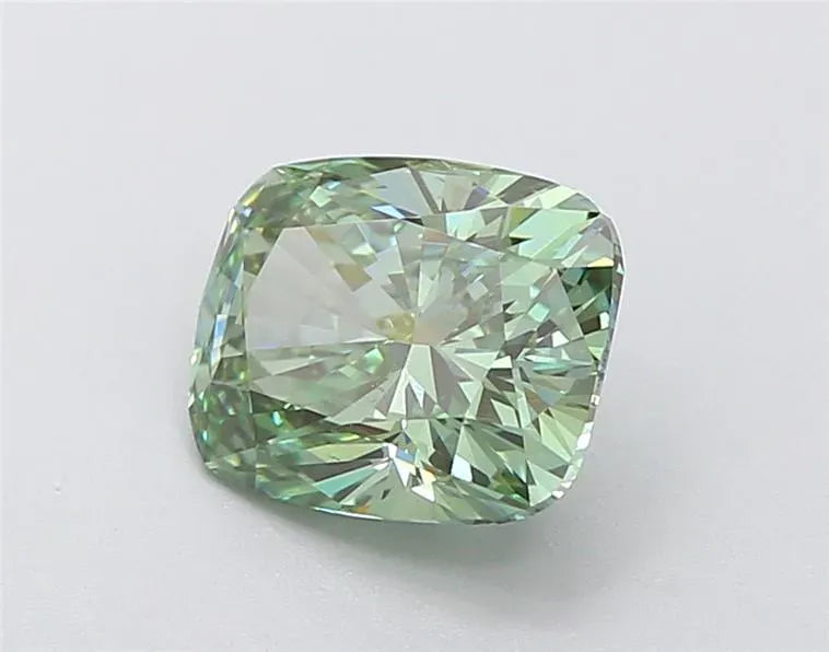 2.18ct Cushion brilliant Lab Grown Diamond (Colour Fancy Vivid Green, Clarity VS1, IGI Certified)