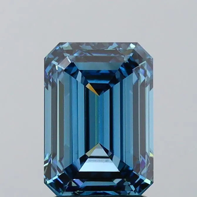 2.18ct Emerald Lab Grown Diamond (Colour Fancy Vivid Blue, Clarity VVS2, IGI Certified)