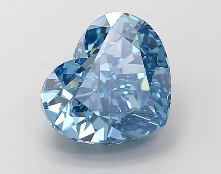 2.18ct Heart Lab Grown Diamond (Colour Fancy Vivid Blue, Clarity VVS2, IGI Certified)