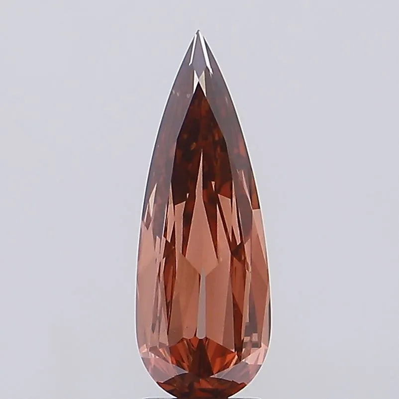 2.18ct Pear Lab Grown Diamond (Colour Fancy Brown, Clarity VVS2, IGI Certified)