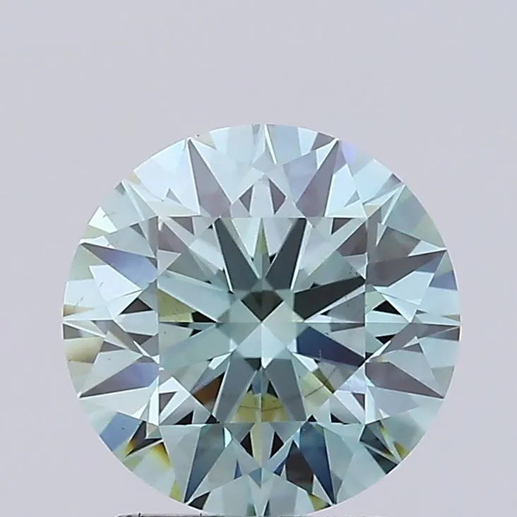2.18ct Round Lab Grown Diamond (Colour Fancy Intense Blue Green, Clarity VS1, Cut ID, IGI Certified)