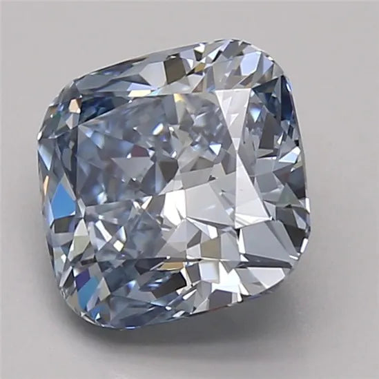 2.19ct Cushion modified Lab Grown Diamond (Colour Fancy Intense Blue, Clarity VVS2, Cut EX, IGI Certified)