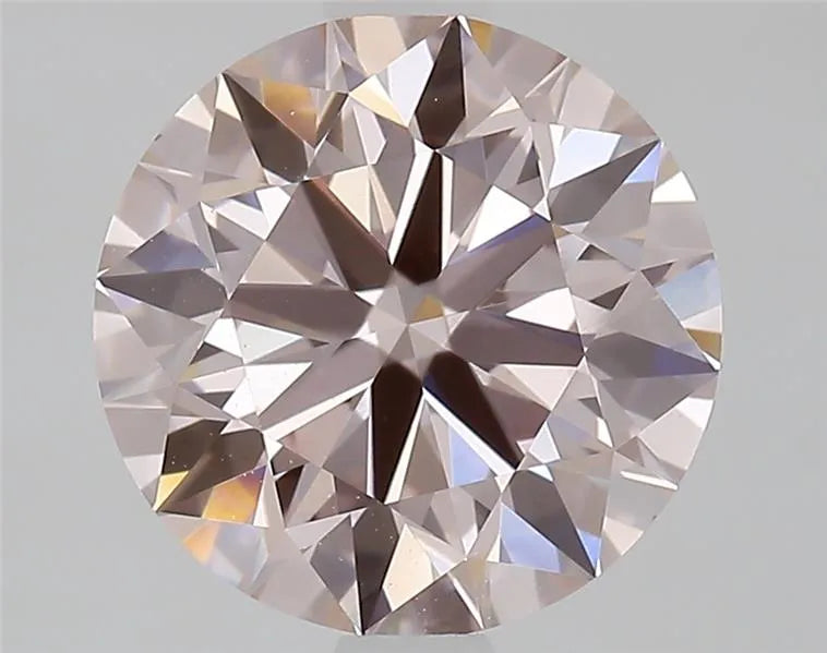 2.19ct Round Lab Grown Diamond (Colour Fancy Brownish Pink, Clarity VVS2, Cut ID, IGI Certified)