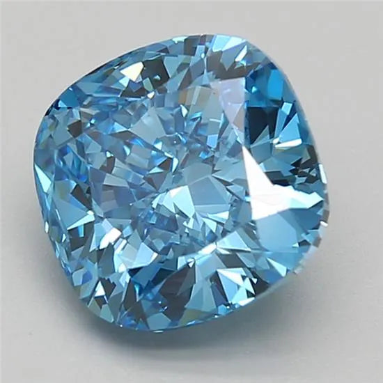 2.20ct Cushion brilliant Lab Grown Diamond (Colour Fancy Vivid Blue, Clarity VS1, Cut EX, IGI Certified)
