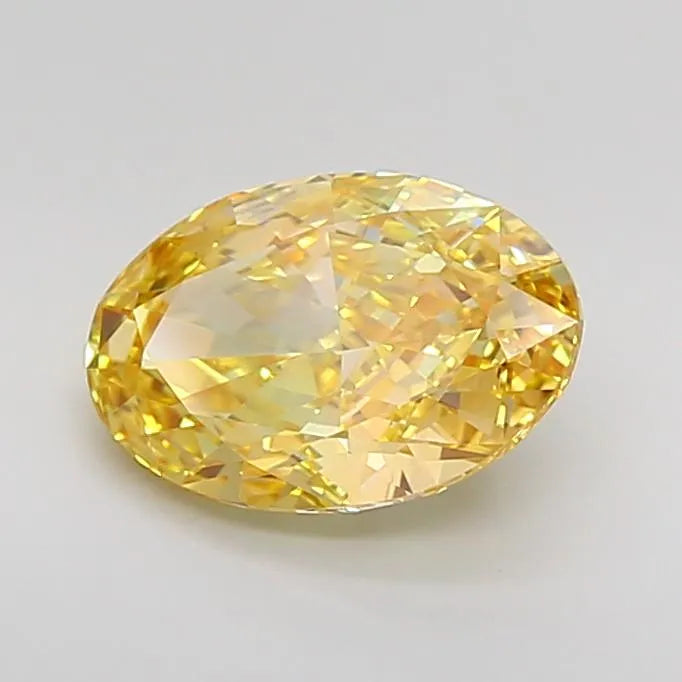 2.20ct Oval Lab Grown Diamond (Colour Fancy Yellow, Clarity VVS1, IGI Certified)