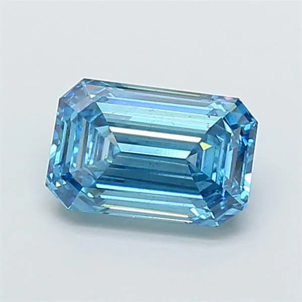 2.21ct Emerald Lab Grown Diamond (Colour Fancy Vivid Blue, Clarity VS2, IGI Certified)