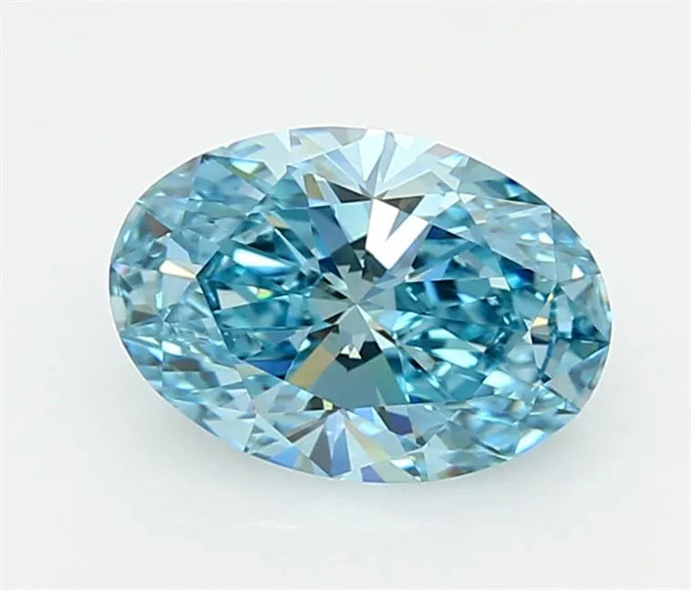 2.21ct Oval Lab Grown Diamond (Colour Fancy Vivid Blue, Clarity VVS1, IGI Certified)