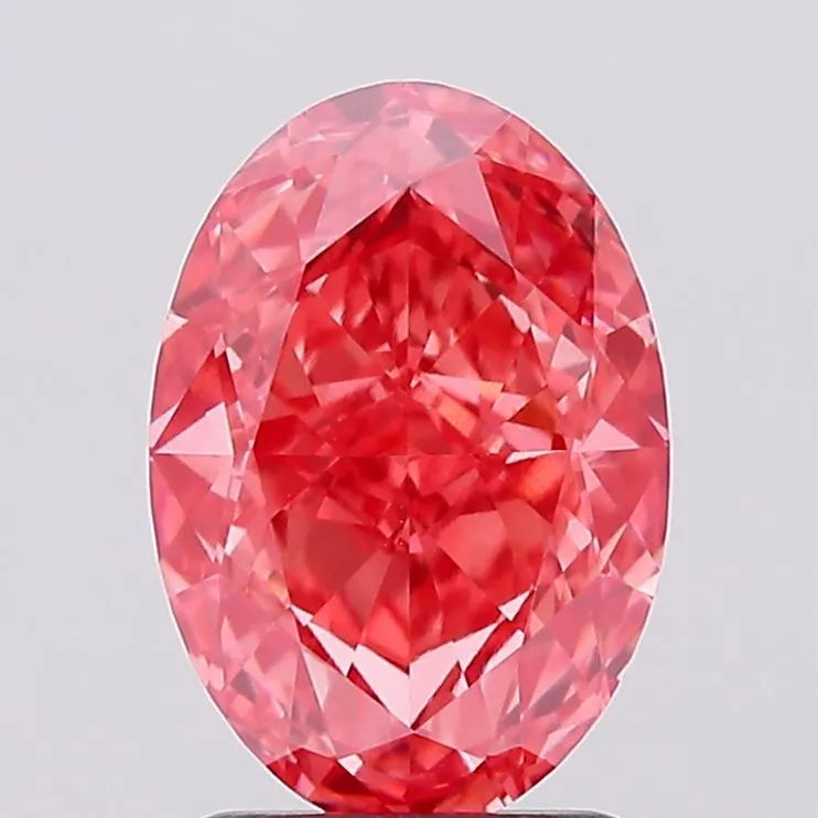 2.21ct Oval Lab Grown Diamond (Colour Fancy Vivid Pink, Clarity VS1, IGI Certified)