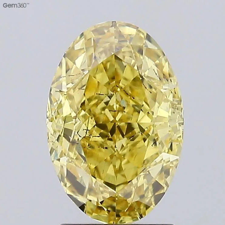 2.21ct Oval Lab Grown Diamond (Colour Fancy Vivid Yellow, Clarity SI1, IGI Certified)