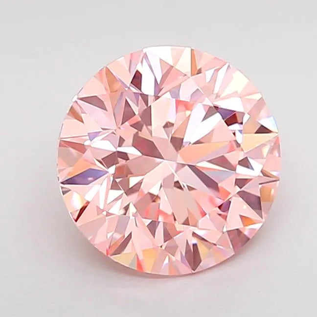2.21ct Round Lab Grown Diamond (Colour Fancy Intense Pink, Clarity VVS2, Cut ID, IGI Certified)
