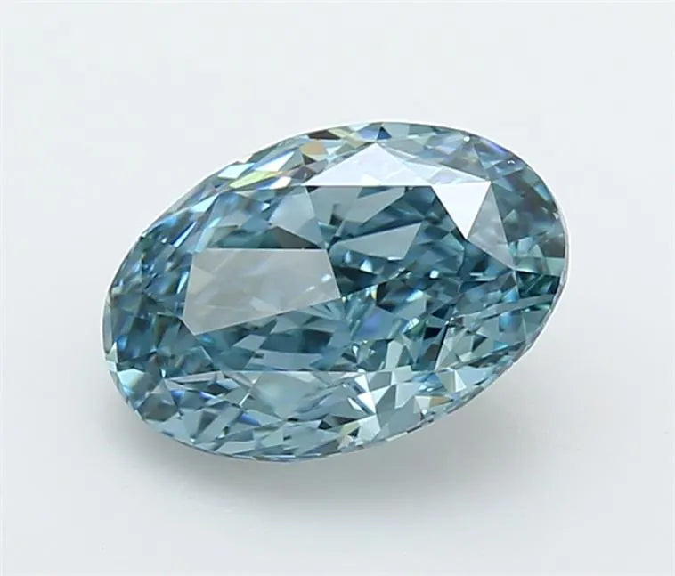 2.22ct Oval Lab Grown Diamond (Colour Fancy Vivid Blue, Clarity VS1, IGI Certified)