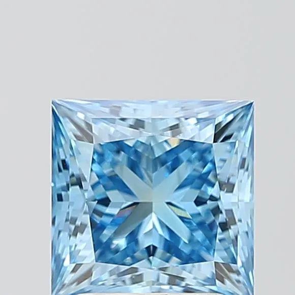 2.22ct Princess Lab Grown Diamond (Colour Fancy Vivid Blue, Clarity VS2, IGI Certified)