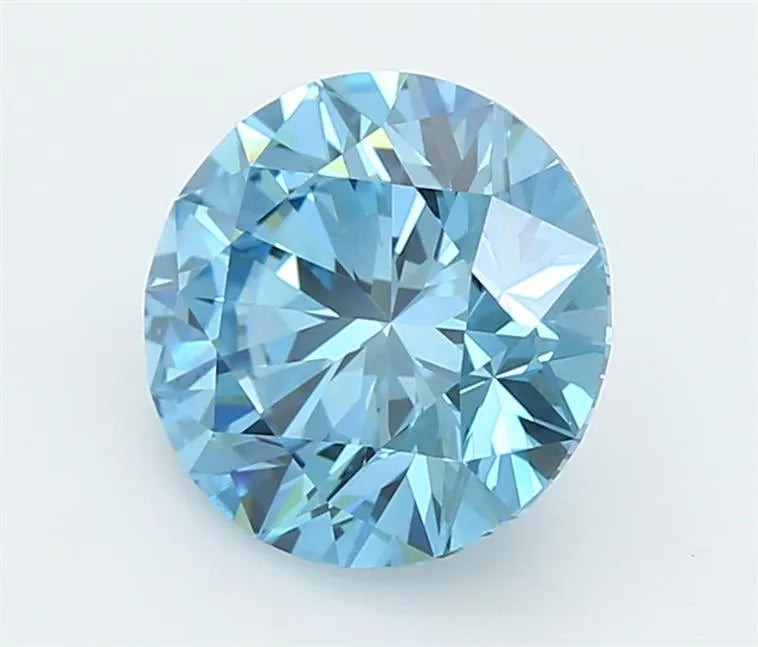2.22ct Round Lab Grown Diamond (Colour Fancy Vivid Blue, Clarity VVS1, Cut ID, IGI Certified)